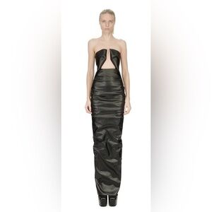 Rick Owens STYLE Black Prong Bustier Corset Strapless Maxi Dress Gown Medium